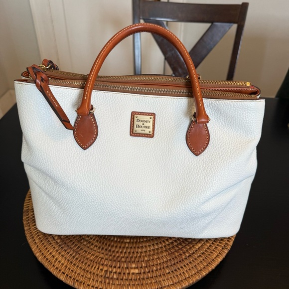 Dooney & Bourke Handbags - Dooney & Bourke White and Tan Satchel